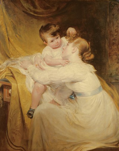 Retrato de la Sra. De Wint y su hija, Helen de William Hilton